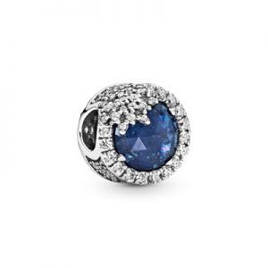 Charm en plata de ley Copo de Nieve Deslumbrante Azul