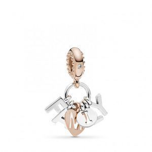 Charm colgante en plata de ley y Pandora Rose Familia Perfecta