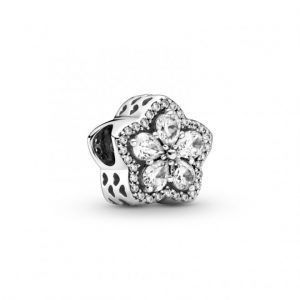 Charm en plata de ley Copo de Nieve Brillante en Pavé