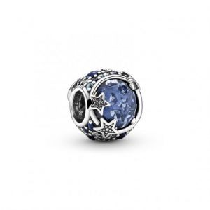 Charm en plata de ley Estrellas Azul Celestial