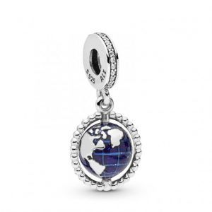 Charm colgante en plata de ley Globo Giratorio