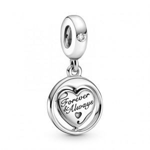 Charm Colgante giratorio en plata de ley Alma Gemela