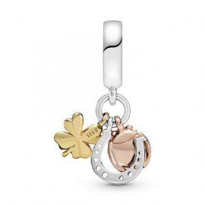 Charm colgante Pandora Herradura, trébol y mariquita