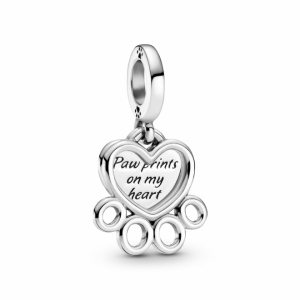 Charm colgante en plata de ley Corazones y Patas