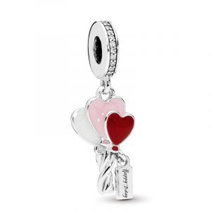 Charm colgante en plata de ley Globos de Corazón