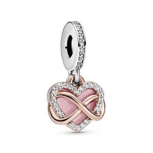 Charm Colgante Corazón Infinito Brillante