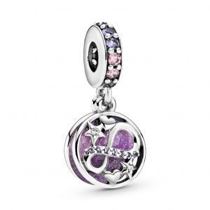 Charm Colgante Corazón Infinito y Estrellas Brillantes