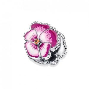 Charm Flor Pensamiento Rosa