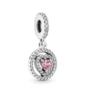 Charm Colgante Corazón Doble Halo Brillante