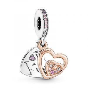 Charm Colgante Doble Corazones Infinitos Entrelazados