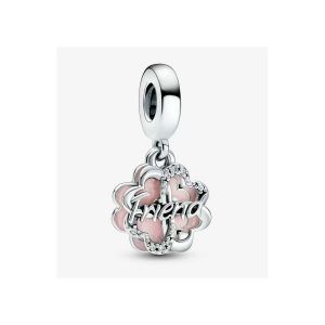 Charm Colgante Doble Trébol de Cuatro Hojas de la Amistad