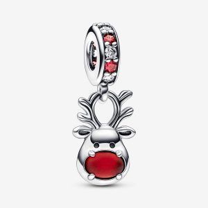 Charm colgante de Murano Reno de la Nariz Roja