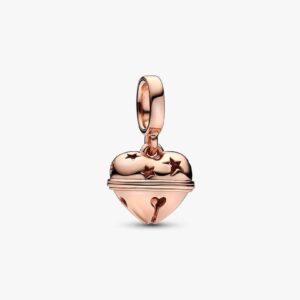 Charm Pandora Colgante Cascabel Navideño 782376C00 con recubrimiento en oro rosa de 14k